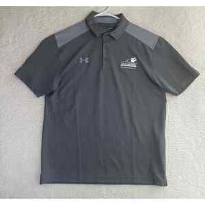 Under Armour Golf Polo Shirt Mens Large Loose Gray American Family Logo